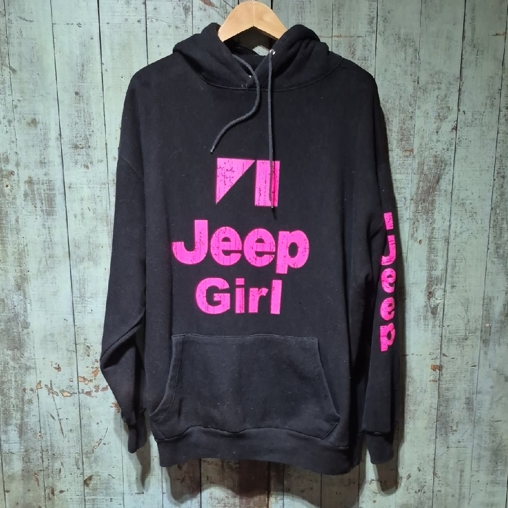 Black Hoodie with Pink Jeep Girl Logo